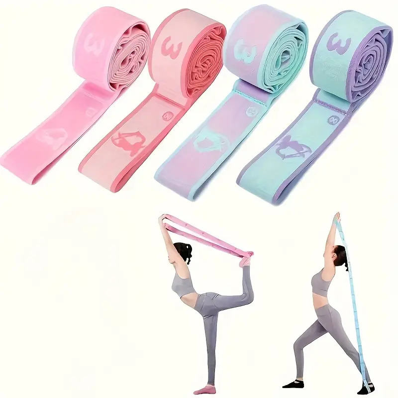 Yoga Fitness Stretching Strap - สายยางยืดออกกำลังกายสำหรับผู้เริ่มต้น โยคะ พิลาทิส เต้น ฟิตเนส ยืดกล้ามเนื้อ