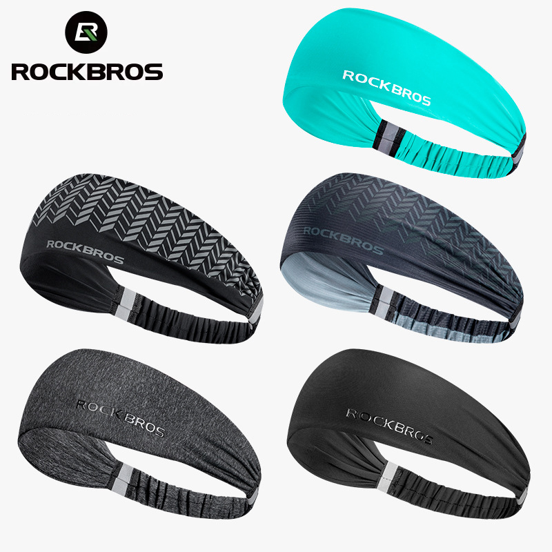 Yoga Fitness Stretching Strap - ROCKBROS แถบคาดศีรษะกีฬาสําหรับผู้ชายผู้หญิงวิ่ง Sweatband ยืดยืดหยุ่นกีฬากลางแจ้งแถบคาดศีรษะเหงื่อ GYM ฟิตเนสโยคะ