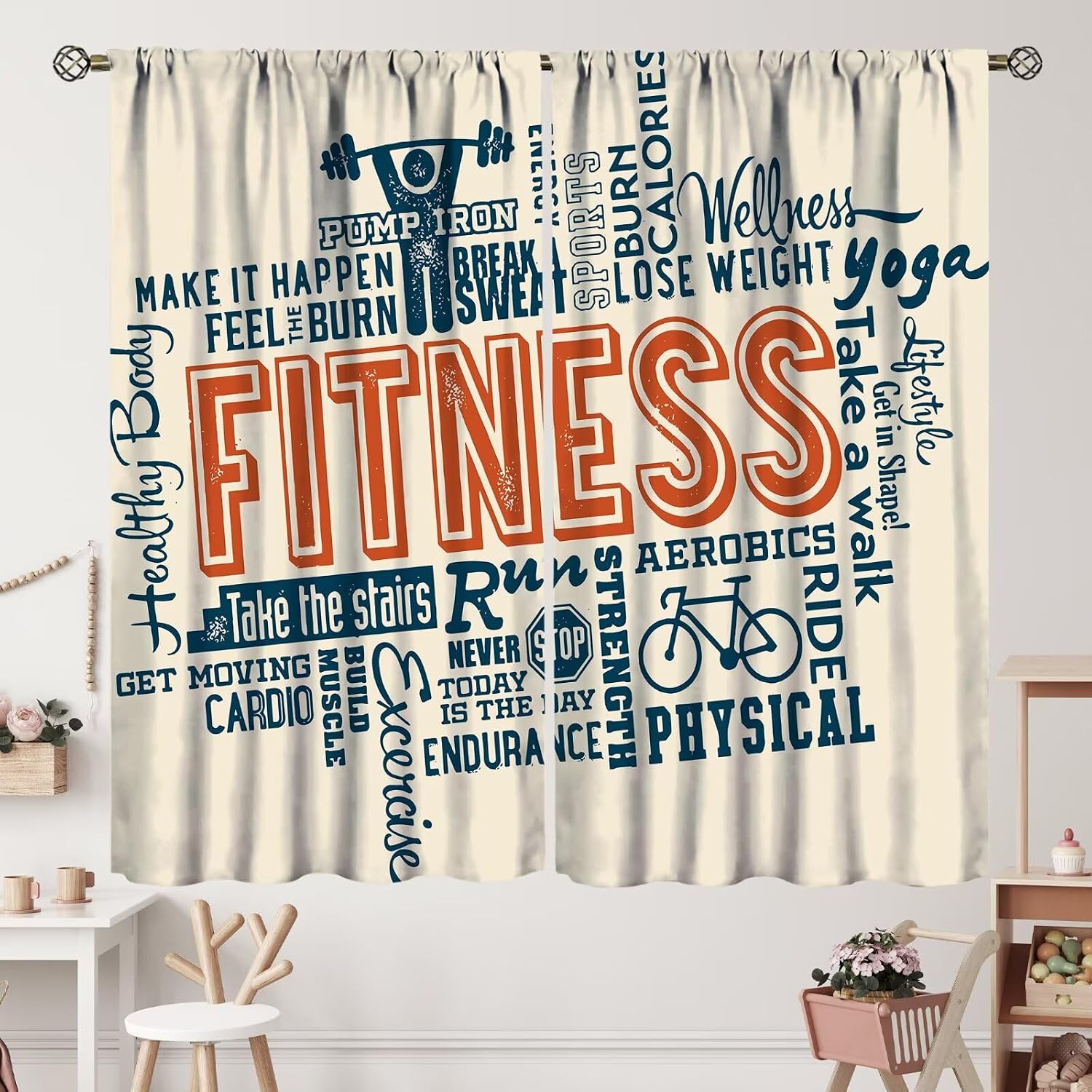 Yoga Fitness Hotel - แบนเนอร์ผ้าม่านขนาดใหญ่สำหรับสร้างแรงบันดาลใจในการออกกำลังกาย เหมาะสำหรับตกแต่งยิมที่บ้าน ใช้สำหรับออกกำลังกาย โยคะ เล่นคาร์ดิโอ ของขวัญตกแต่งผนัง