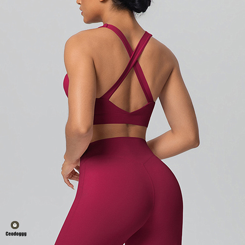 Yoga Fitness Stretching Strap - เสื้อชั้นในโยคะแบบมีสายคล้องไหล่ บราออกกำลังกาย เสื้อกีฬาสำหรับผู้หญิง บราแบบยืดได้ เสื้อกล้ามออกกำลังกายสำหรับผู้หญิง XP05