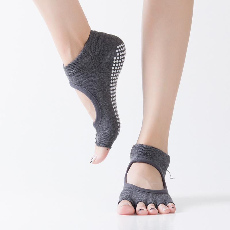 ถุงเท้าพิลาทิสแบบเปิดนิ้วเท้า  - Yoga Fitness Dance บทวิจารณ์และราคา
