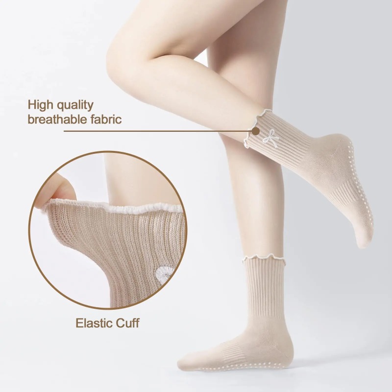ถุงเท้าโยคะมืออาชีพ สายรัดผ้าฝ - Yoga Fitness Dance บทวิจารณ์และราคา