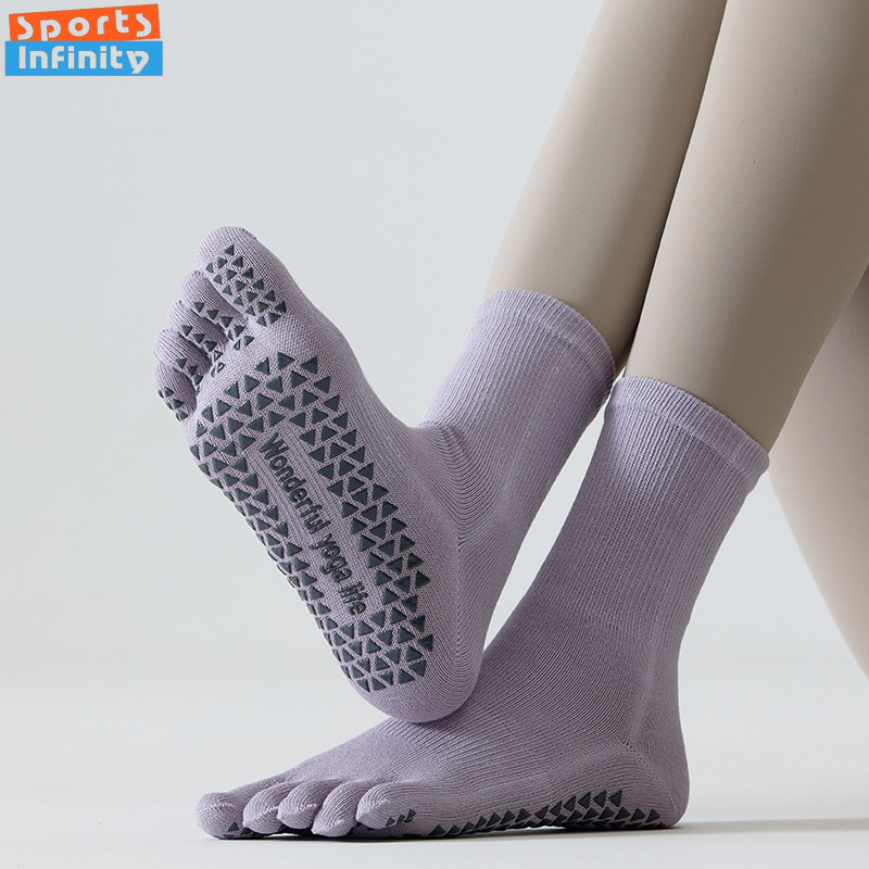 ถุงเท้าโยคะแบบห้านิ้วแยกนิ้ว ป - Yoga Fitness Dance บทวิจารณ์และราคา