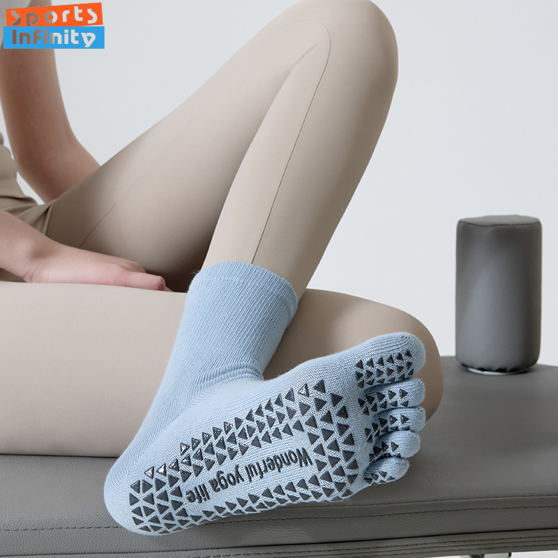 ถุงเท้าโยคะแบบห้านิ้วแยกนิ้ว ป - Yoga Fitness Dance บทวิจารณ์และราคา