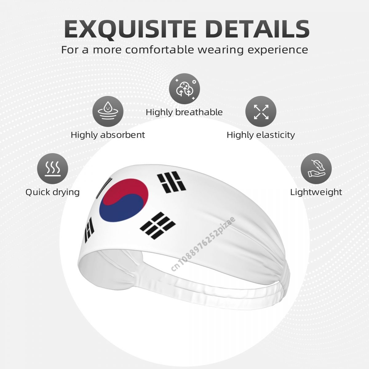 ที่คาดผมยางยืดแบบกว้างลายธงชาต - Yoga Fitness Stretching Strap บทวิจารณ์และราคา