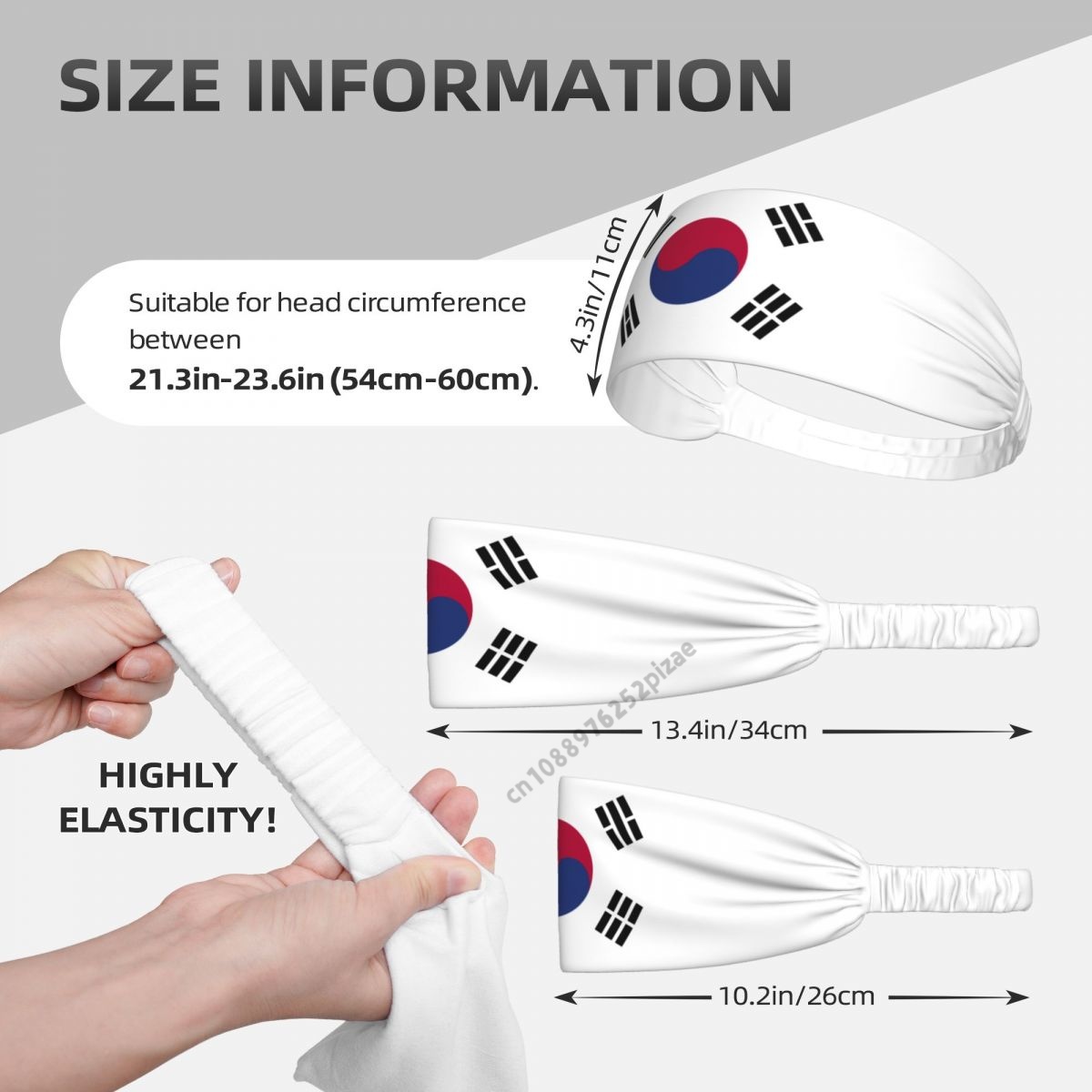 ที่คาดผมยางยืดแบบกว้างลายธงชาต - Yoga Fitness Stretching Strap บทวิจารณ์และราคา