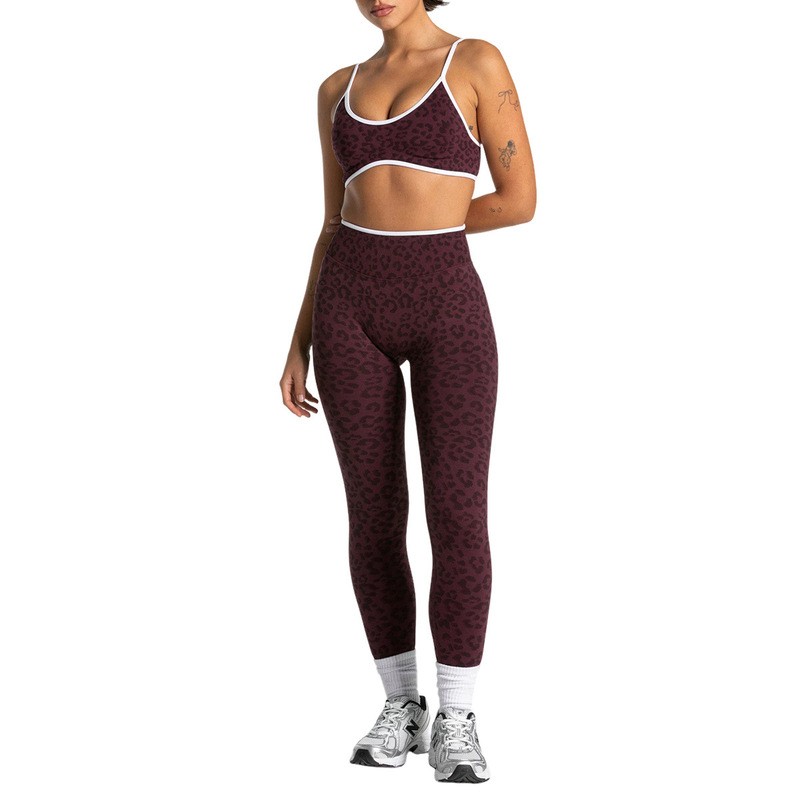 ชุดโยคะลายเสือดาวไร้รอยต่อสำหร - Yoga Fitness Zumba บทวิจารณ์และราคา