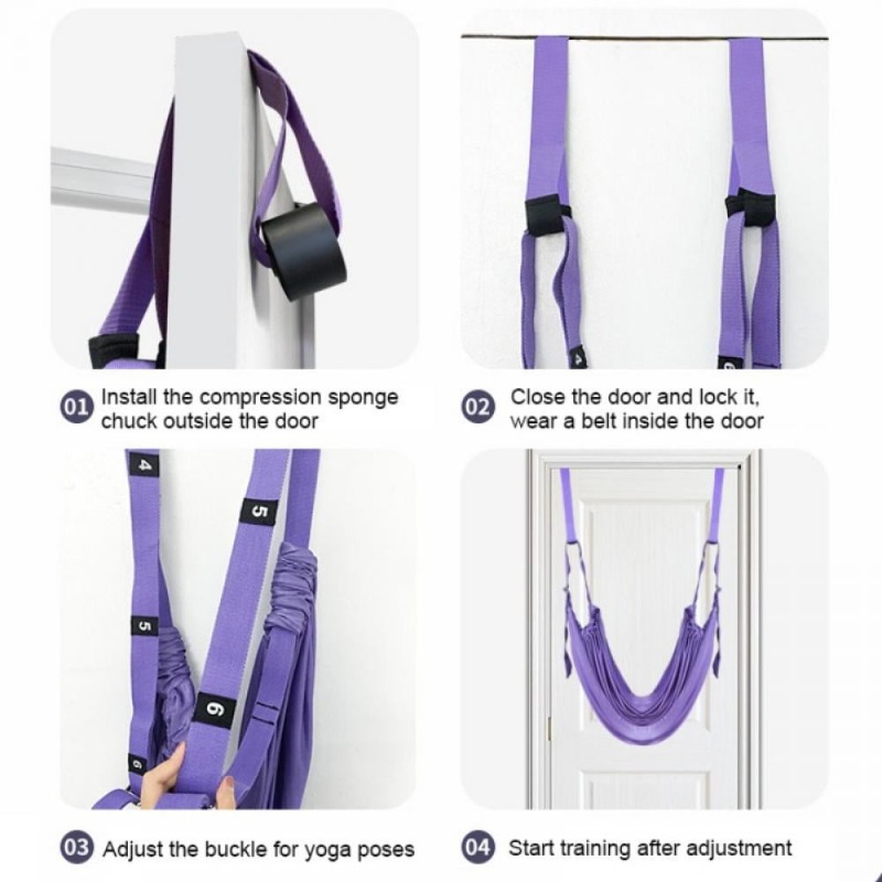 ชุดเปลญวนโยคะปรับระดับได้ พร้อ - Yoga Fitness Stretching Strap บทวิจารณ์และราคา