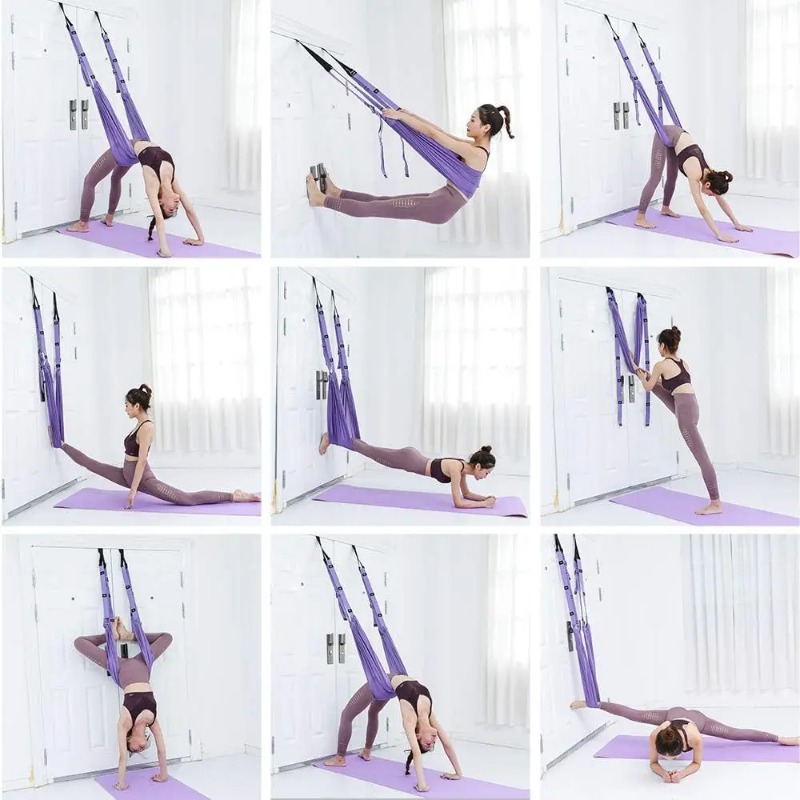 ชุดเปลญวนโยคะปรับระดับได้ พร้อ - Yoga Fitness Stretching Strap บทวิจารณ์และราคา