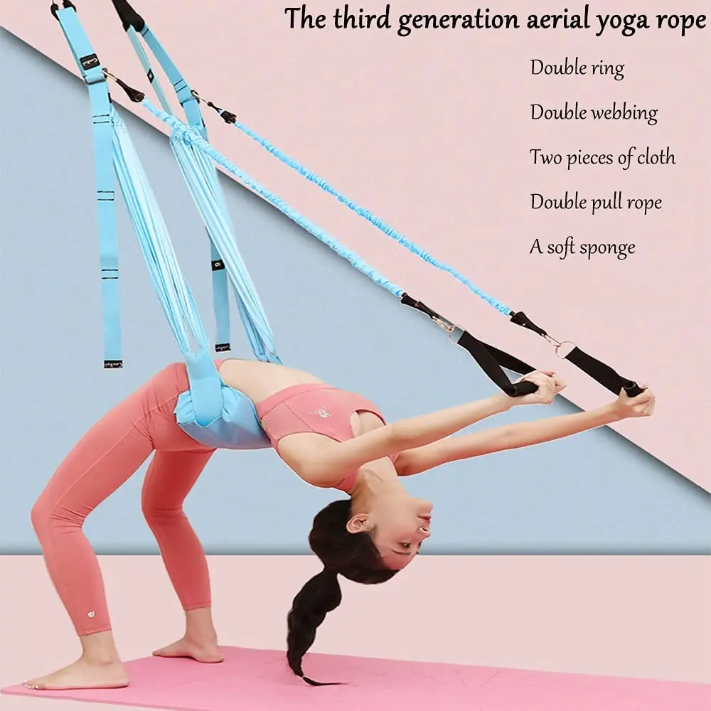 ปรับ Aerial โยคะยืดหยุ่นยืดประ - Yoga Fitness Stretching Strap บทวิจารณ์และราคา